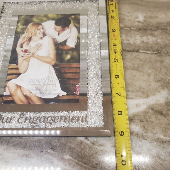 Our Engagement Rhinestones Picture Frame 5x7 - Picture 7 of 8